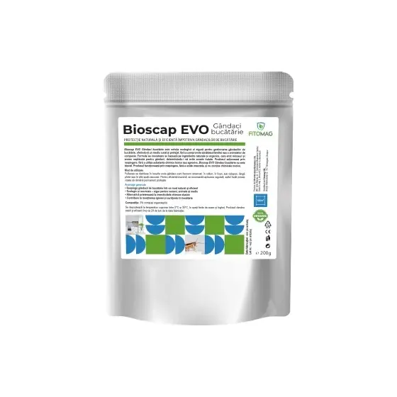 Ofertă limitată Biopreparat BioScap Evo Gandaci De Bucatarie, 200 g, Fitomag, Pulbere, Contact, Bucatarie, Interior
