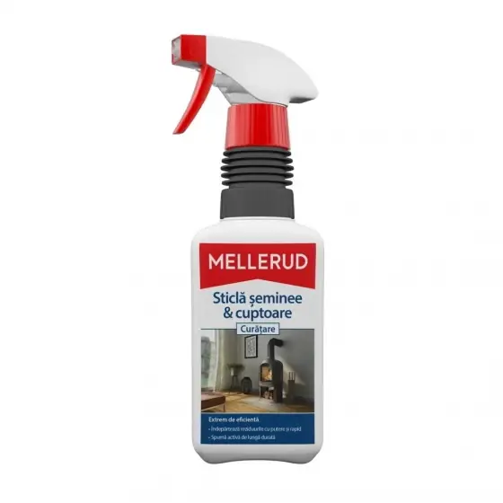 Soluție pentru curățarea șemineelor și a geamurilor de la aragaz MELLERUD, 0,5L Plată sigură