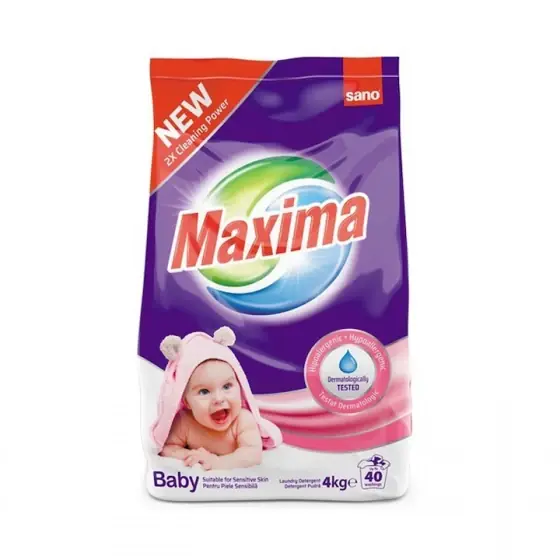 Detergent pudra pentru piele sensibila Sano Maxima Baby, 40 spalari, 4 kg Preț mic