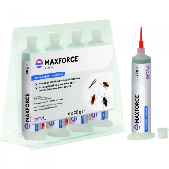 Insecticid gel pentru combaterea gandacilor si pestisorului de argint, Max Force Platin, 4x30 grame Reducere specială