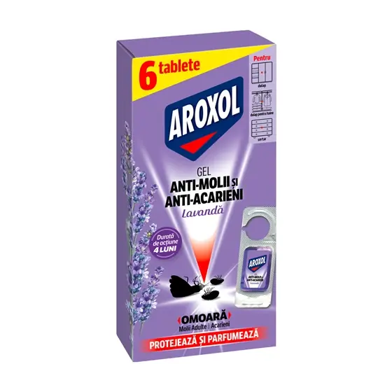 Retur gratuit Pastile gel antimolii lavanda Aroxol, 6 bucati