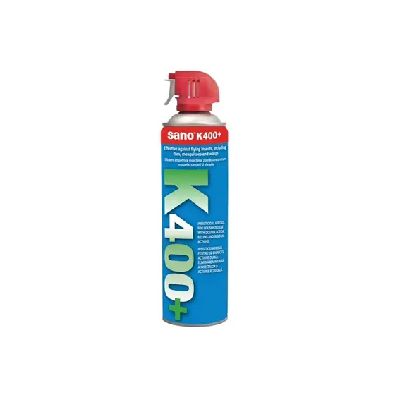 Ofertă de sezon Insecticid aerosol impotriva insectelor zburatoare Sano K-400+, 500 ml