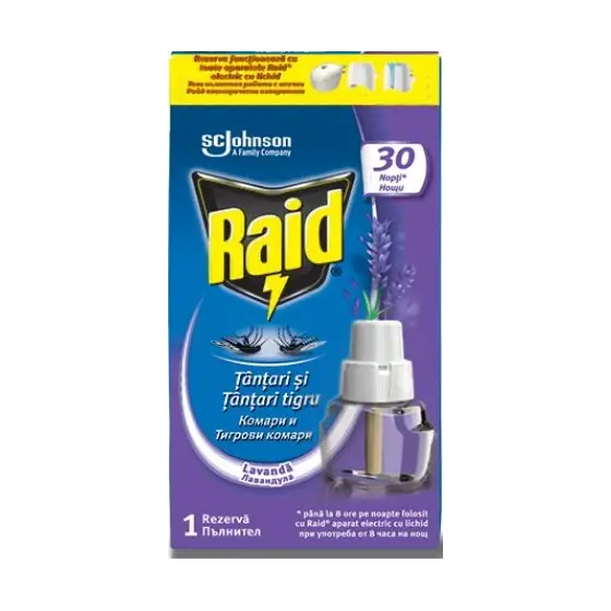 Preț mic Rezerva lichida pentru aparat electric tantari cu parfum de lavanda Raid, 21 ml