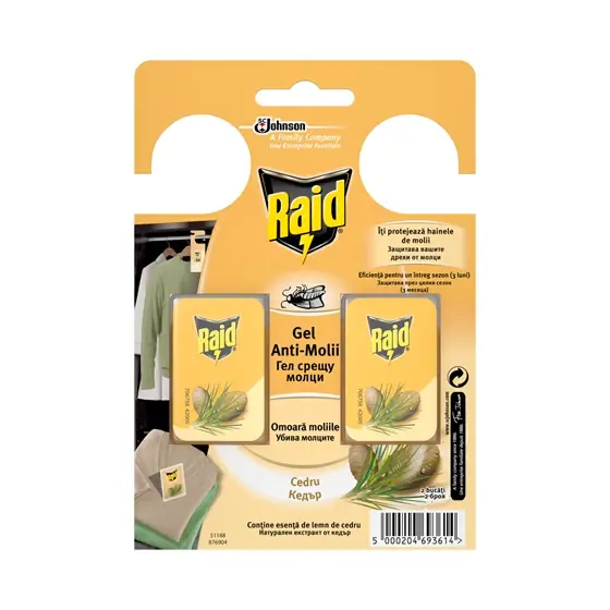 Odorizant gel antimolii Raid, 2 bucati Plată securizată