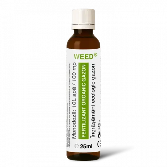 Fertilizant foliar cu N‑P‑K, carbon si aminoacizi pentru gazon WEED, 100 mp, 25 ml Ofertă limitată