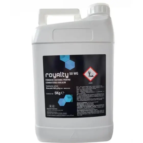 Fungicid sistemic cu utilizare preventiva si curativa in combaterea bolilor la cultura de rapita, Royality 50 WG, 5 kg Cel mai bun preț