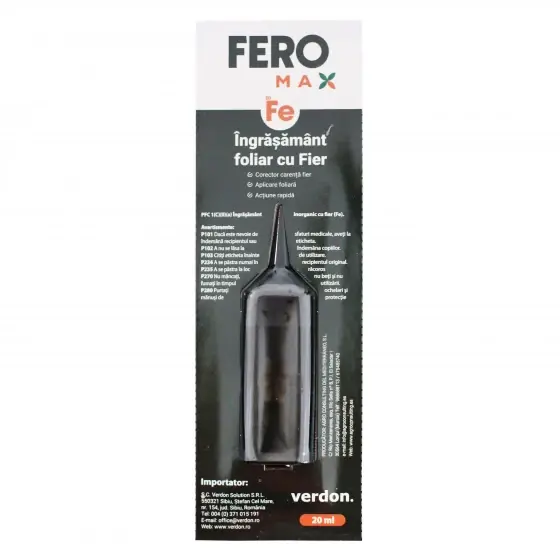 Ingrasamant foliar cu fier complexat Fructe, Legume, Vita de vie, FEROMAX, 20 ml Cumpără online