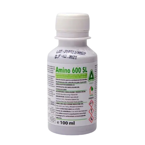 Reduceri Erbicid postemergent, sistemic, pentru combaterea buruienilor dicotiledonate din culturile de grau și porumb, Amino 600 SL, 100 ml