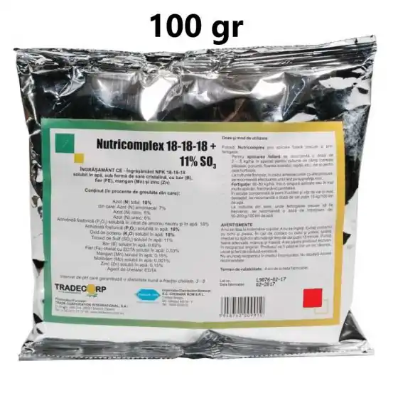 Ingrasamant Nutricomplex 18-18-18, 100 gr Livrare expres
