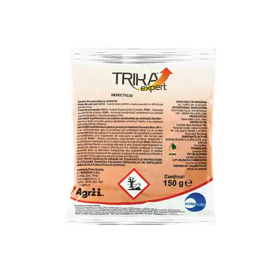 Insecticid Trika Expert, 150 g-lambda - cihalotrin 4 g/kg + Suport organic de natura humica: azot 7% si fosfor 35% Calitate înaltă
