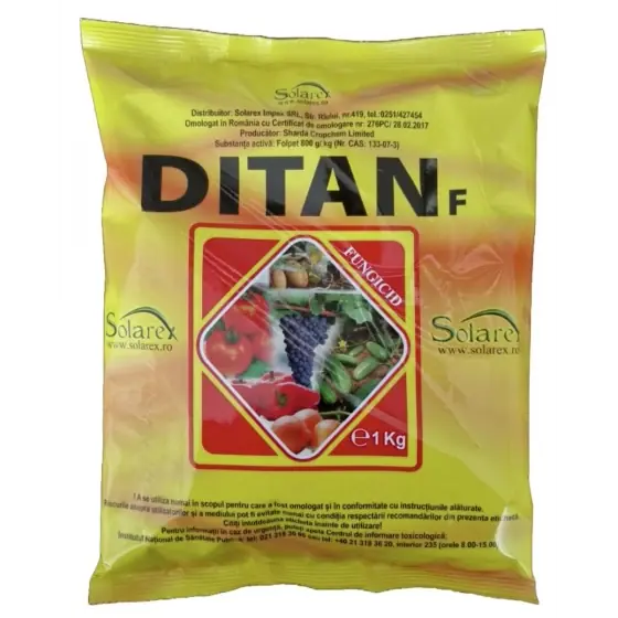 Fungicid de contact cu efect preventiv si curativ asupra ciupercilor care produc mana, putregaiurile, patarile frunzelor, Ditan F, 1 kg Ofertă de sezon