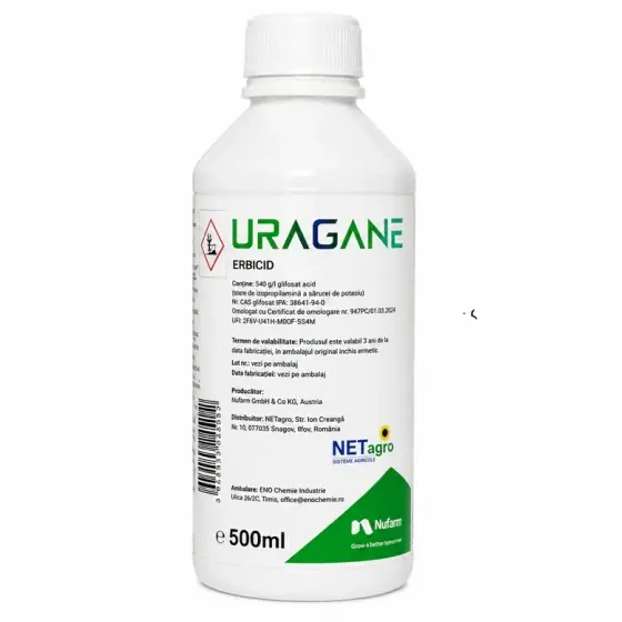 Mai ieftin Erbicid total Uragane, 500 ml, Nufarm, 540 g/L Glifosat, buruieni anuale si perene