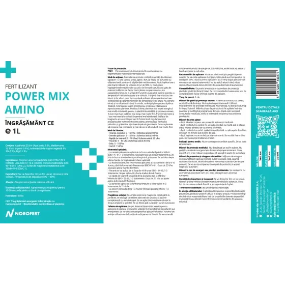 Popular Ingrasamant POWER MIX AMINO, 1 l, Norofert, anorganic, lichid