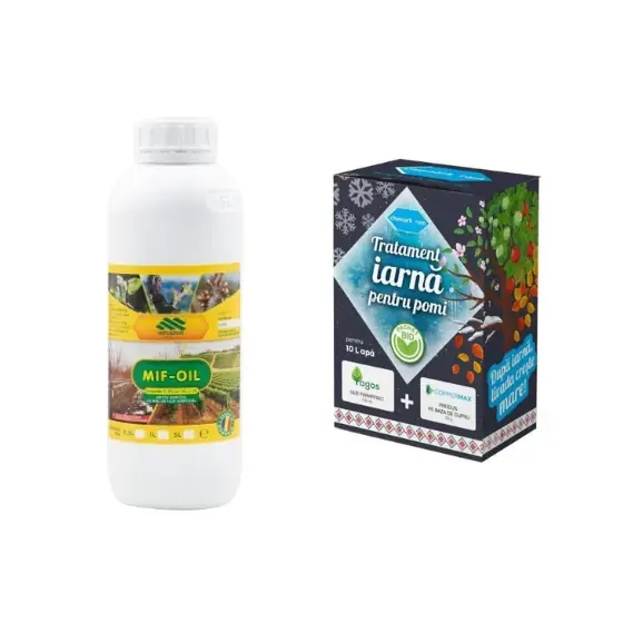 Pachet tratament de iarna si primavara pentru pomi, BIO pentru 10 l apa + Ulei horticol utilizat in culturile de vita de vie si pomi fructiferi MIF OIL, 1 l Ofertă exclusivă