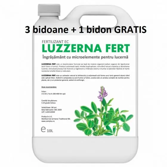 Premium Pachet promotional Ingrasamant cu microelemente pentru lucerna, Luzzerna Fert, 10 l, 3+1 GRATIS