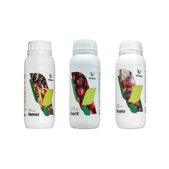 Super ofertă Pachet fermier mic, Insecticid ecologic Nemas, 1 l + Fertilizant lichid Final K, 1 l + Tratament antifungic Kuatro, 1 l