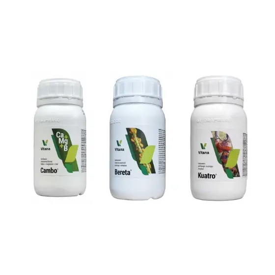 Reducere Pachet fermier mic, Fertilizant Cambo, 250 ml + Tratament insecto-acaricid Bereta, 250 ml + Tratament antifungic ecologic Kuatro, 250 ml