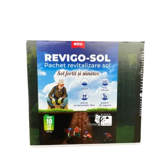 Pachet revitalizare, dezinfectie, regenerare si curatare sol, Revigo-Sol, pentru 10 l de apa, 100 mp Promoție