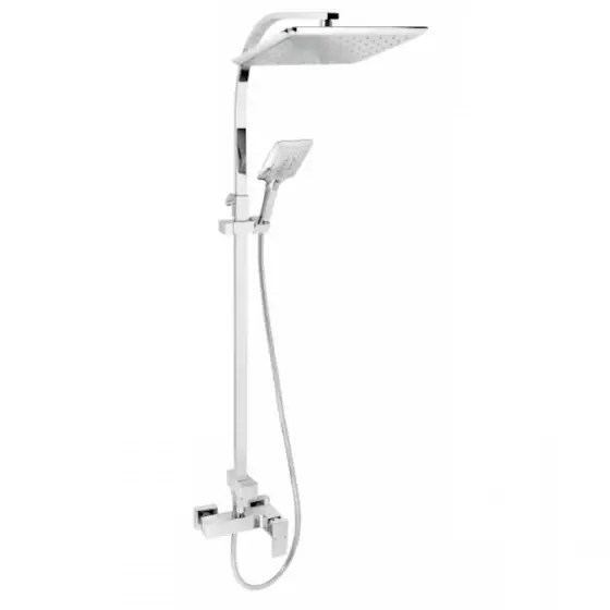 Reducere extra Baterie dus cu set dus fix si para dus mobila, Ferro Edge, set 2 in 1, crom