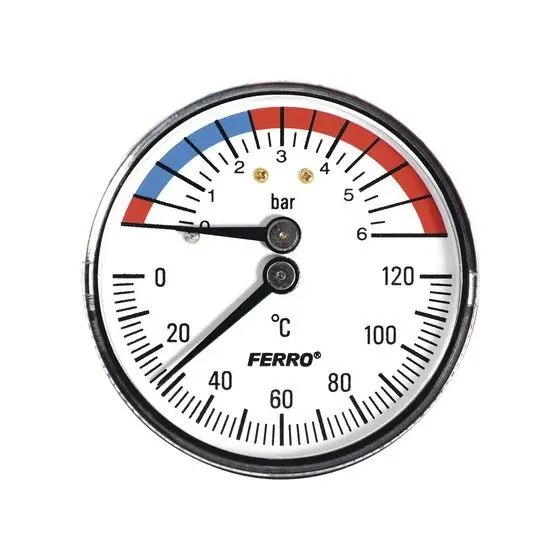Termomanometru Axial 6Bar 120C 1/2", Ferro Cel mai bun preț