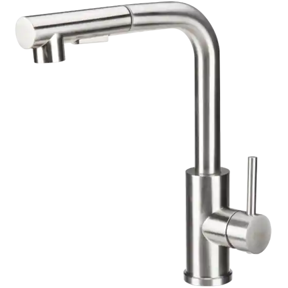 Baterie Bucatarie Lebada Tip L cu Dus Extractibil INOX 5001 Reducere specială