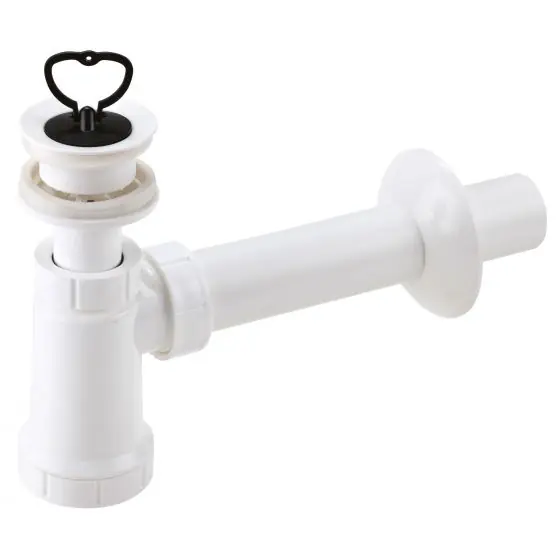 Ofertă Sifon Lavoar 5/4"-40 Mm Pp Alb Tip Butelie Cu Ventil Si Dop, Ferro