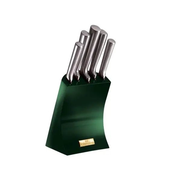 Discount Set cuțite 6 piese cu suport, emerald - BH/2448