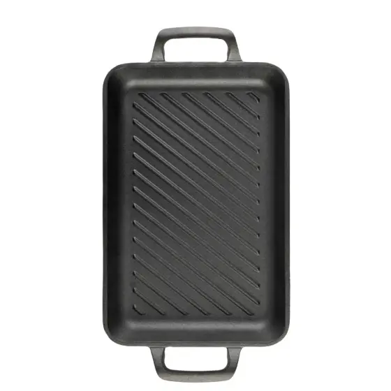 Premium Placă dreptunghiulară grill, 33 cm, fontă, neagră - BH/6532