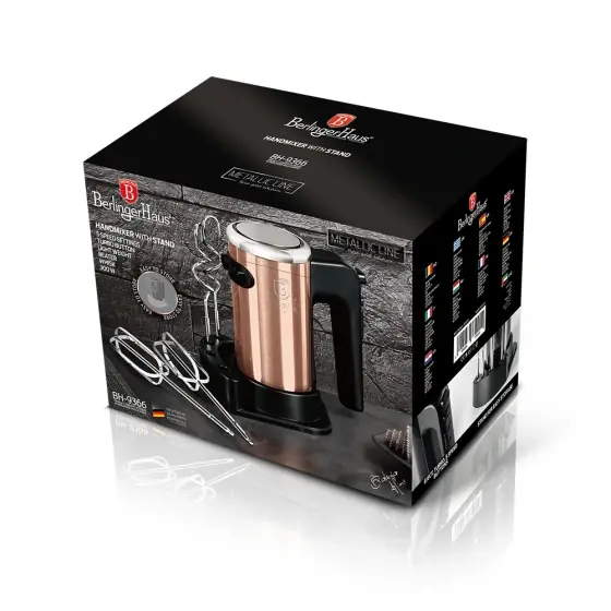 Livrare expres Mixer de mână cu suport, rose gold - BH/9366