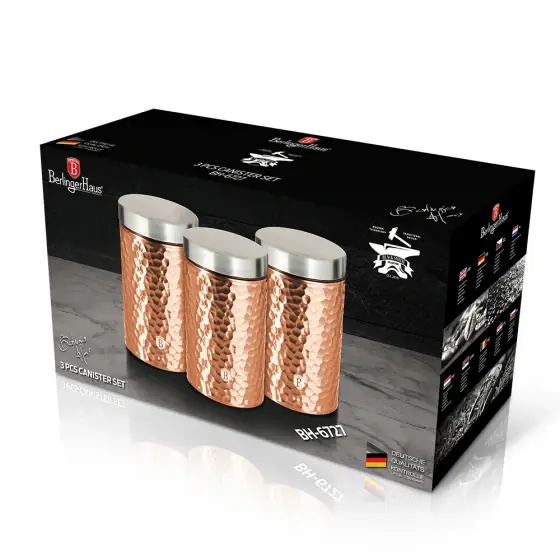 Cumpără acum Set 3 recipiente pentru depozitare, rose gold - BH/6727