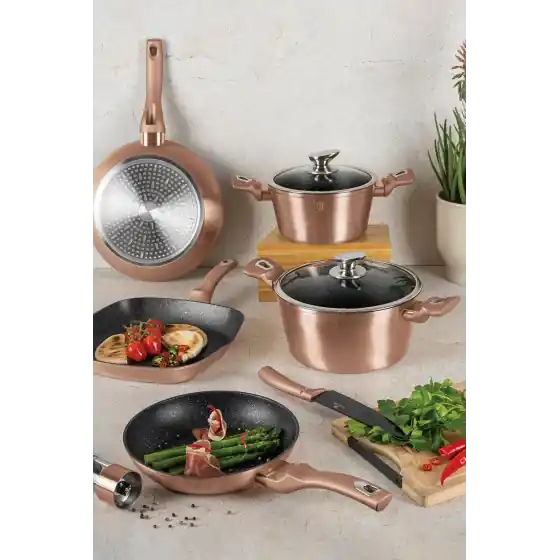 Set 3 tigăi, Metallic Line Rose Gold Edition - BH/1279NF Reducere