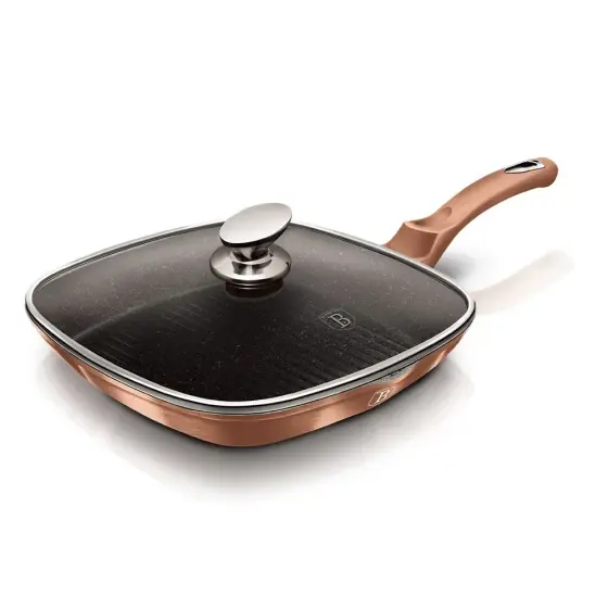 Tigaie grill cu capac, 28 cm, Metallic Line Rose Gold Edition - BH/1610N Reduceri