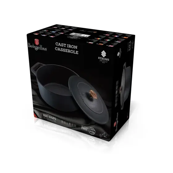 Cratiță, 20 cm, fontă, negru mat - BH/6491 Ofertă exclusivă