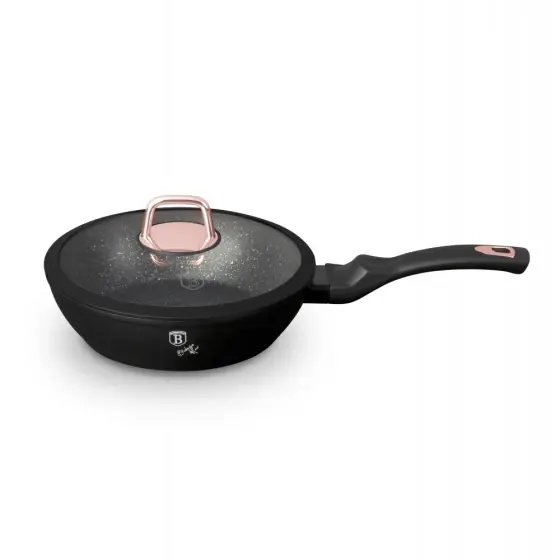 Tigaie adâncă cu capac, 24 cm, Black Rose Collection - BH/1643N Super ofertă