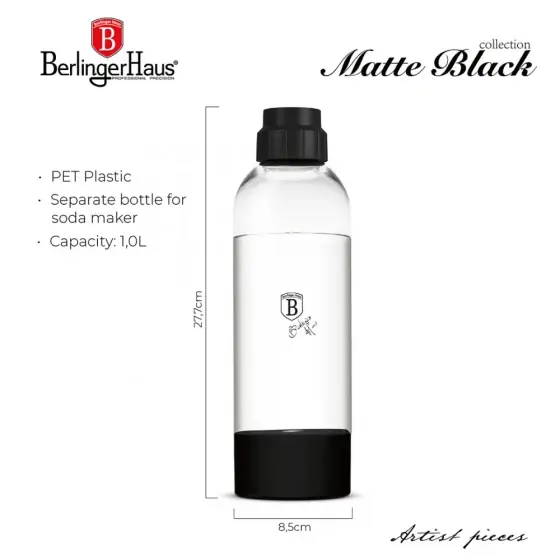 Sticlă pentru aparat de sifon, 1,0 L, negru - BH/8818 Plată securizată