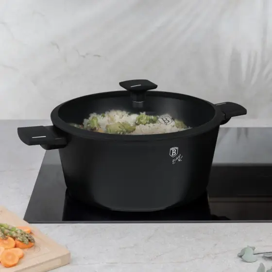 Reducere de preț Cratiță cu capac, 30 cm, Colecția Matte Black - BH/8190