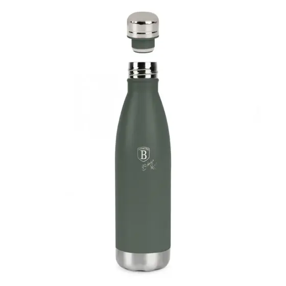 Plată sigură Termos, formă de sticlă, 0,5L, verde mat - BH/8739