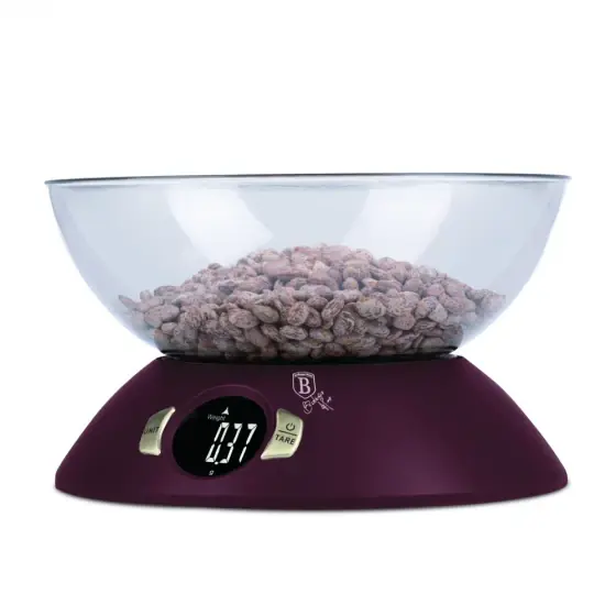 Cântar de bucătărie cu bol, bordo mat - BH/9615 Cumpără online
