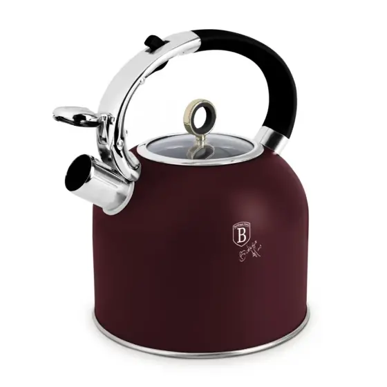 Ceainic cu capac de sticlă, 3,0L, bordeaux mat - BH/8919 Discount