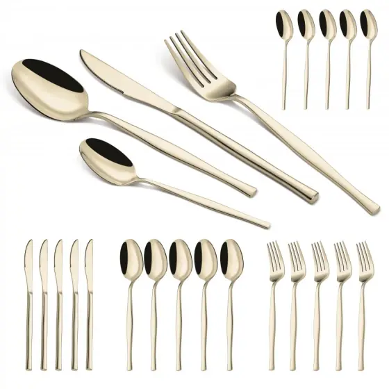 Set tacâmuri 24 piese, finisaj oglindă, champagne - BH/3064 Reduceri