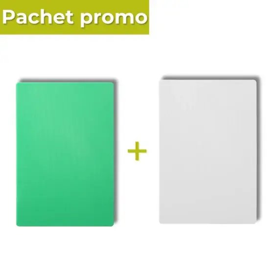 Retur ușor Pachet Tocator alb HACCP 450x300mm + Tocator verde HACCP