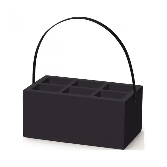 Cumpărături sigure Cutie Madeira neagră pentru accesorii de masă cu mâner 280x180x120 mm Fine Dine