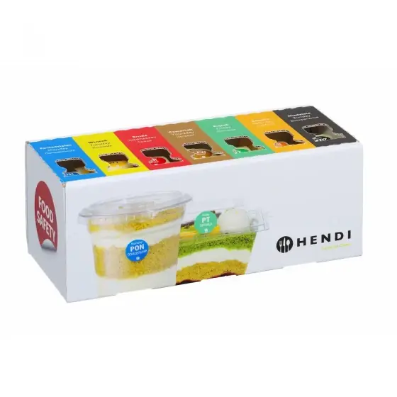 Doar azi Set de etichete zilnice reutilizabile pentru siguranta alimentelor pentru fiecare zi a saptamanii cu distribuitor, HENDI, 240x80x(H)100mm RO - BG - EN