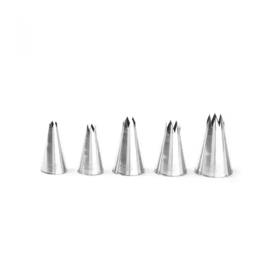 Popular Set 5 varfuri pentru decorare (duiuri) zimtate pt patiserie, Hendi, inox
