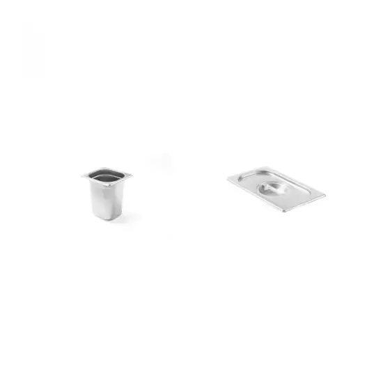 Reducere de preț Pachet Tavă GN 1/6 150mm 2.4L + Capac GN 1/6 inox
