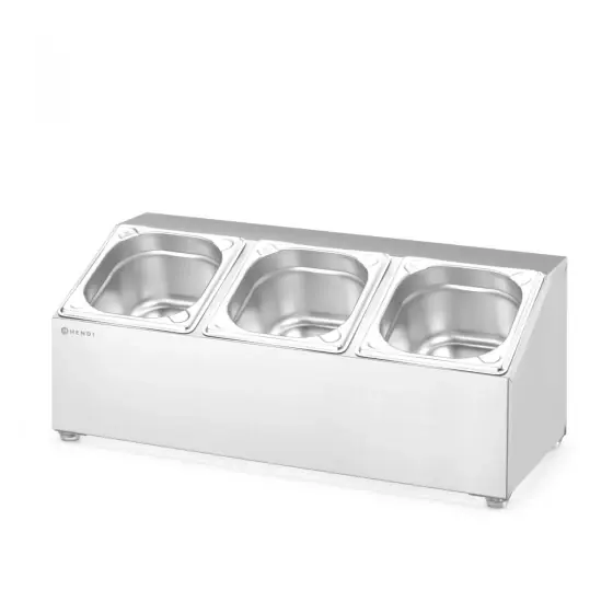 Suport pentru recipiente Gastronorm, HENDI, 3 compartimente, 512x245x(H)215mm Doar azi