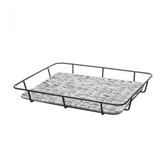 Super ofertă Cos servire pentru paine cu suport metalic Hendi, 400x300x(H)50 mm, Gri