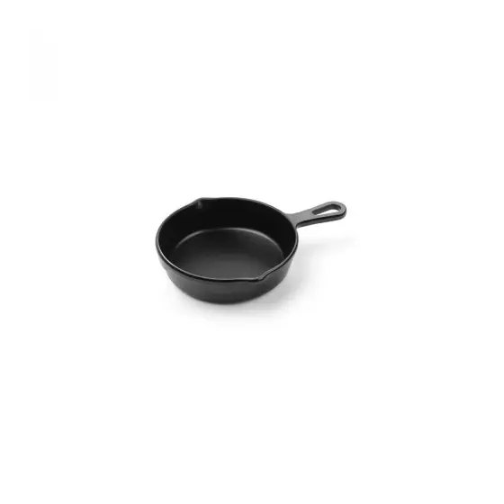 Bol servire, forma mini-tigaie cu maner,, 162x121x(H)30 mm, melamina neagra, Hendi Little Chef Reduceri