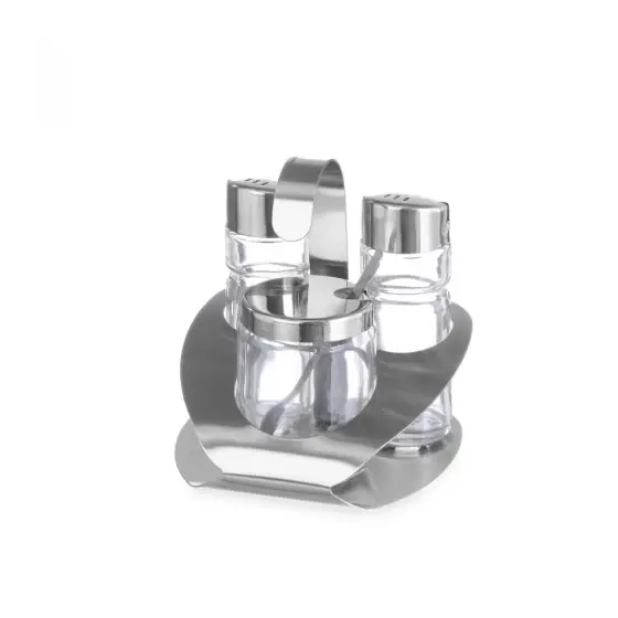 Set 3 recipiente condimente Hendi, otel inoxidabil, 100x95x(H)115 mm Calitate înaltă