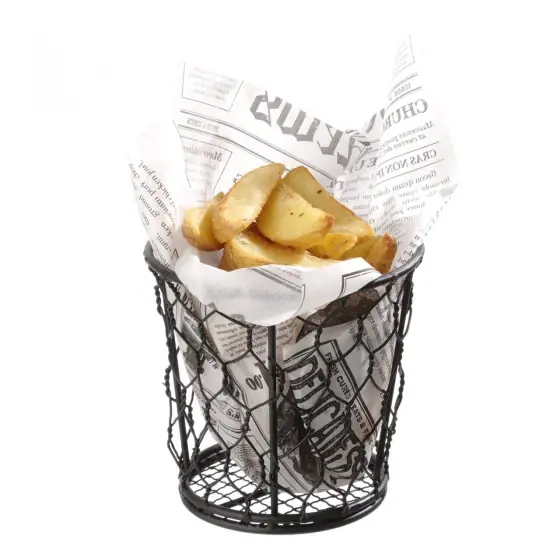 Cos servire din sarma, pentru servire snacks, Hendi, 120x(h)110 mm, Negru Popular
